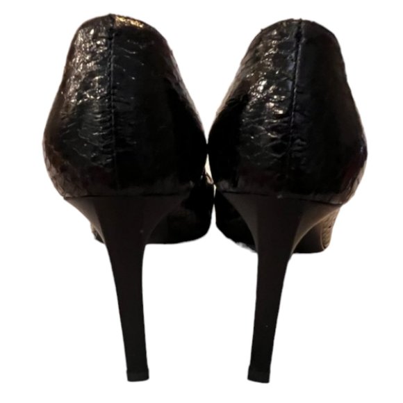 Diane von Furstenberg Embossed Leather Pumps - Black - 7 - Picture 7 of 10